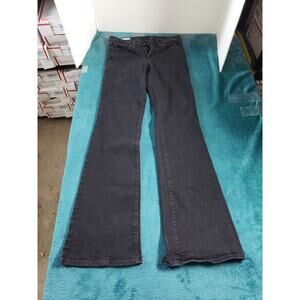 Gap Jeans Size 6 Womens Black Denim Stretch Pants Dark Wide Mid Rise Bootcut